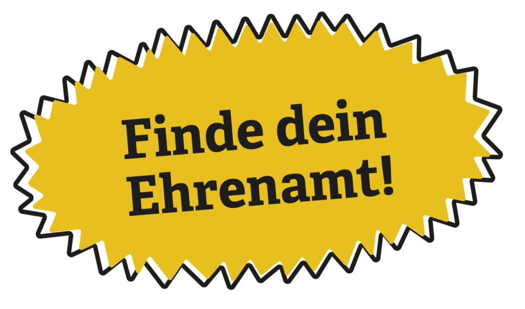 Grafik mit Text: „Finde dein Ehrenamt!"