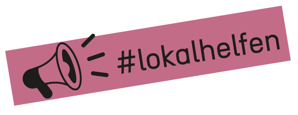 Grafik: Megafon mit Aufschrift #lokalhelfen